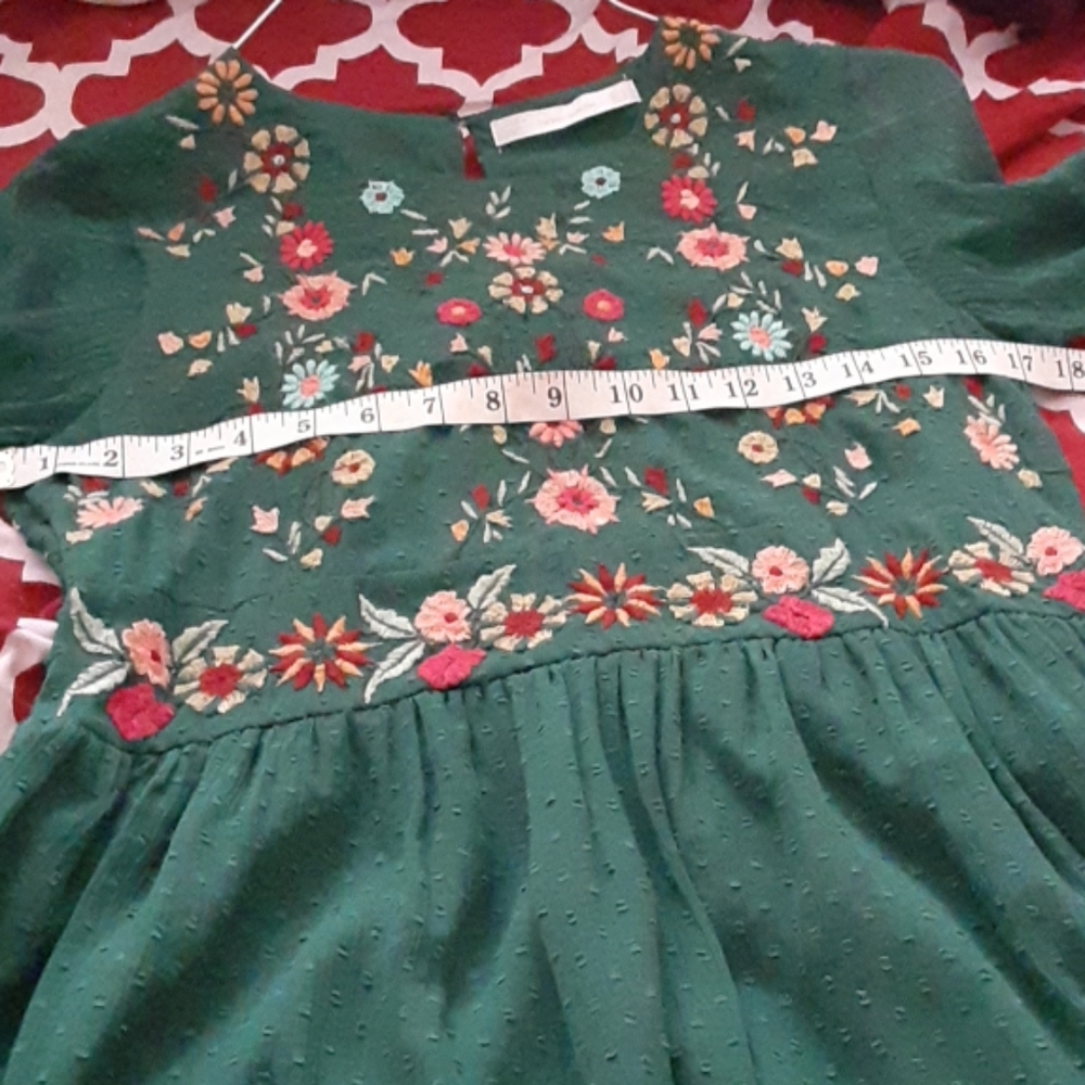 NWOT zara green dress floral - Picture 8 of 8